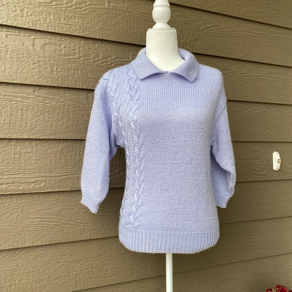 Alison J vintage womens knit sweater lavender - Picture 3 of 12
